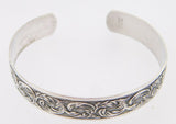 Sterling Cuff Bracelet Engine Turned Scrollwork (#J3970)
