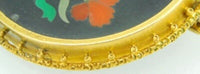 14k Yellow Gold Pietra Dura Pink Rose and Lily of the Valley Pin Jewelry (#J338)