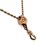 Victorian Gold Filled Watch Chain with Seed Pearl (#J5465)