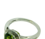 14k Gold 1.86ct Fine Genuine Natural Peridot and Diamond Halo Ring (#J4581)