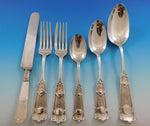 Ribbon by Wendt Sterling Silver Flatware Service for 8 Set 50 pcs Antique c1870