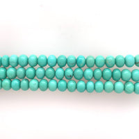 14k Gold 6mm Genuine Natural Campitos Turquoise Bracelet Pansy Clasp (#J6125)