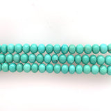 14k Gold 6mm Genuine Natural Campitos Turquoise Bracelet Pansy Clasp (#J6125)