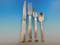 Triade Gold by Christofle France Silverplated Flatware Set Service 83 pieces