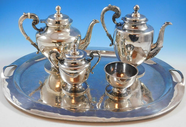 Mexican Sterling Silver Tea Set 4pc with Tray (#2246)