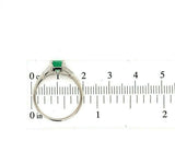 Platinum .83ct Genuine Natural Emerald and Diamond Baguette Ring (#J5562)