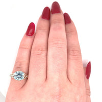 2.41ct Genuine Natural Aquamarine 14k and 18k Gold Filigree Ring (#J5776)