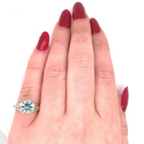 2.41ct Genuine Natural Aquamarine 14k and 18k Gold Filigree Ring (#J5776)