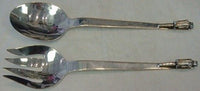 Blossom by GPR Mexican Sterling Silver Salad Serving Set 3D Flower 10 1/2"
