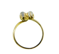 10k Yellow Gold Victorian Genuine Natural Three Moonstone Clover Ring (#J4770)