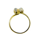 10k Yellow Gold Victorian Genuine Natural Three Moonstone Clover Ring (#J4770)