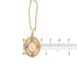 10k Gold Victorian Gold Vein Quartz Pendant w/ Flowers (#J5640)