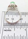 14K Gold Oval Jade Ring with Diamonds (#J3288)