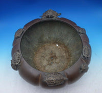 Bronze Planter Japanese Style with Applied Turtles 9 1/2" x 17" (#6383)