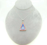 Kaufmann Sterling Silver Genuine Natural Rhodochrosite Intarsia Pendant (#J5086)