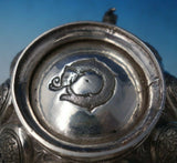 India Sterling Silver Tea Set 3pc w/Birds Cobra Handle Elephant Finial (#5477)