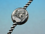 Medallion aka Etruscan by Shiebler Sterling Silver Watch Fob 3 1/8" Antique