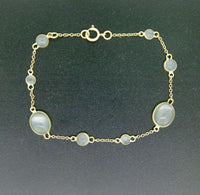 18k Yellow Gold 6.5ct Genuine Natural Moonstone Bracelet (#J4560)