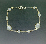 18k Yellow Gold 6.5ct Genuine Natural Moonstone Bracelet (#J4560)