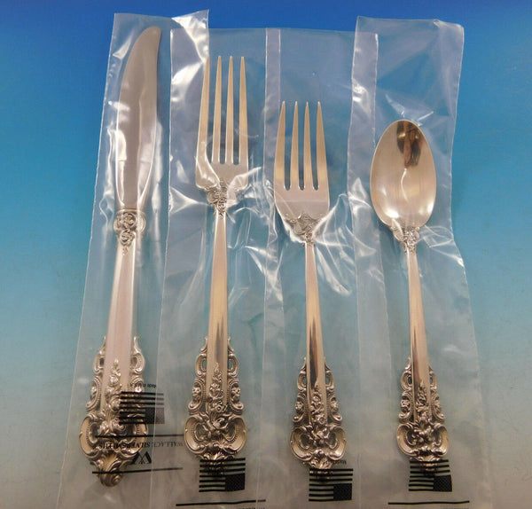 Grande Baroque by Wallace Sterling Silver Flatware Set for 18 Service 72 pcs New