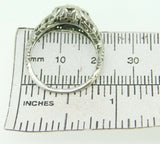 Art Deco 14k White Gold 1/4ct Genuine Natural Diamond Filigree Ring (#J4290)