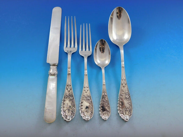 Undine by Wood & Hughes Sterling Silver Flatware Set 12 Service 69 pc Rare 1850