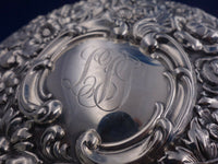 #10 Dominick & Haff 3 Piece Sterling Silver Floral Repousse Dresser Set (#4106)