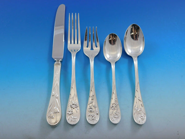Quintessence by Lunt Sterling Silver Flatware Set 8 Service 49 pieces Floral