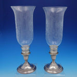 Gadroon by International Sterling Silver and Glass Hurricane Lamp Set (#4459)
