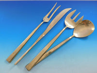 Dirigold-Dirilyte Flatware Set Service for 12 Modern Design Gold 142 pieces
