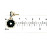 14k and Platinum Black Onyx Art Deco Earrings (#J5528)