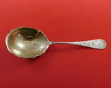 Antique Lily Engraved by Whiting Sterling Silver Berry Spoon GW BC Scalloped