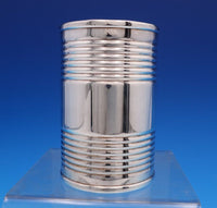 TIffany and Co Sterling Silver Pencil Holder or Cup Blue Enamel Stripes GW #7597