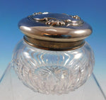 Sterling Silver and Glass Dresser Jar with Violets Art Nouveau #612 (#2188)