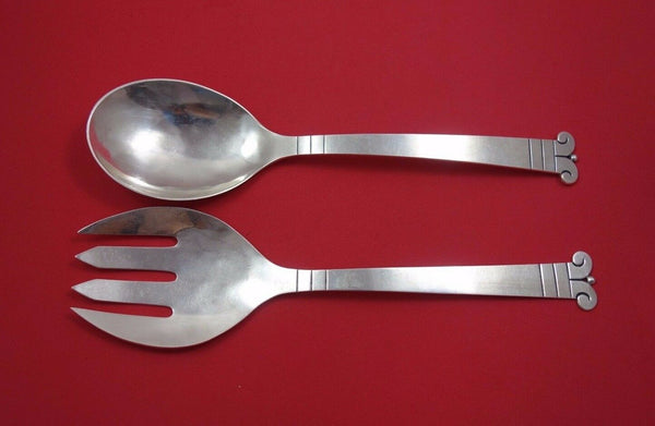 Pedro Castillo Mexican Mexico Sterling Silver Salad Serving Set 2pc AS 10 7/8"