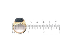 10k Yellow Gold Men's Genuine Natural Hematite Carved Intaglio Ring (#J5551)
