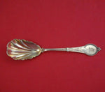 Comstock by Vanderslice Sterling Silver Sugar Spoon Shell Gold Washed 6" Serving