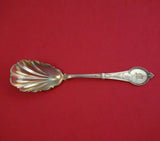 Comstock by Vanderslice Sterling Silver Sugar Spoon Shell Gold Washed 6" Serving