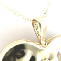10k Yellow Gold Reversible Heart Locket w/ Quilted and Engraved Designs (#J6432)