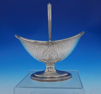 Hester Bateman English Georgian Sterling Silver Sugar Basket Swing Handle #4893