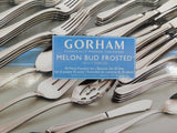 Melon Bud Frosted by Gorham Stainless Steel Flatware Set Service 8 New 45 pc