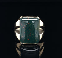 10k Yellow Gold Men's Genuine Natural Bloodstone Ring Jewelry (#J5680)