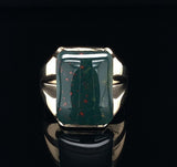 10k Yellow Gold Men's Genuine Natural Bloodstone Ring Jewelry (#J5680)