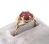 14k Yellow Gold 3.71ct Vibrant Spessartine Genuine Natural Garnet Ring (#J6146)