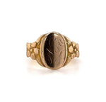 10k Yellow Gold Child's Signet Ring with Flowers (#J5690)