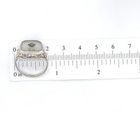 14k White Gold Genuine Natural Rock Crystal Quartz Filigree Ring Jewelry #J5931