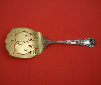 Intaglio by Reed and Barton Sterling Silver Waffle Server Gold Washed 10 1/2"