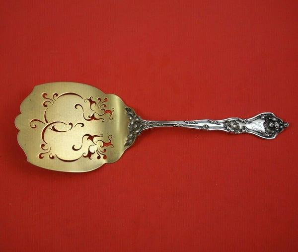 Intaglio by Reed and Barton Sterling Silver Waffle Server Gold Washed 10 1/2"
