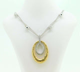 14k White and Yellow Gold 1/2ct Genuine Natural Diamond Necklace (#J4182)