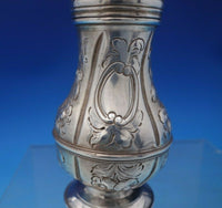 English Georgian Sterling Silver Muffineer with Chased Flowers c.1743 (#6461)